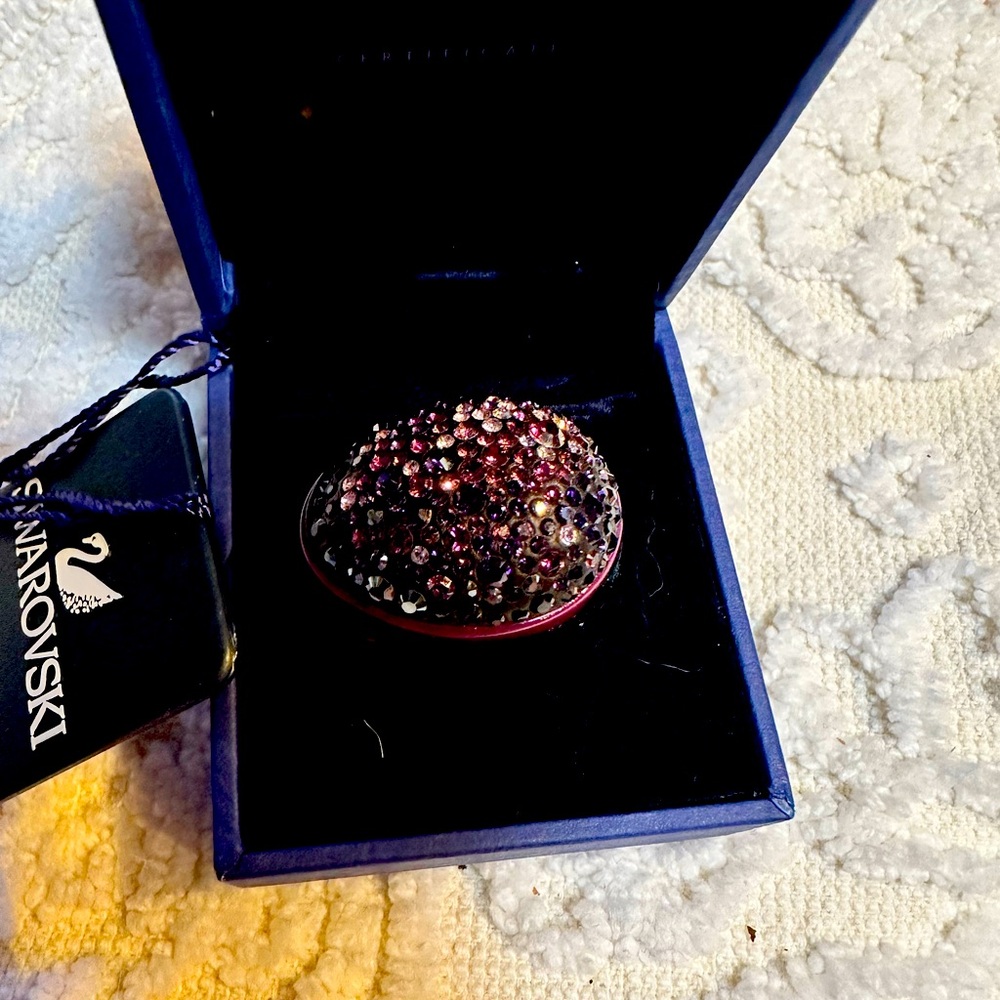 Genuine Swarovski Opaline Amethyst Ring - with Box